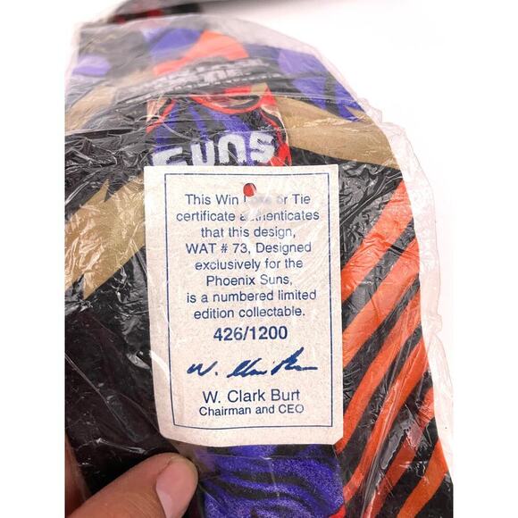 VTG 90’s NBA Phoenix Suns Dan Majerle Tie Win Lose Or Tie Limited Edition Silk - Picture 3 of 9